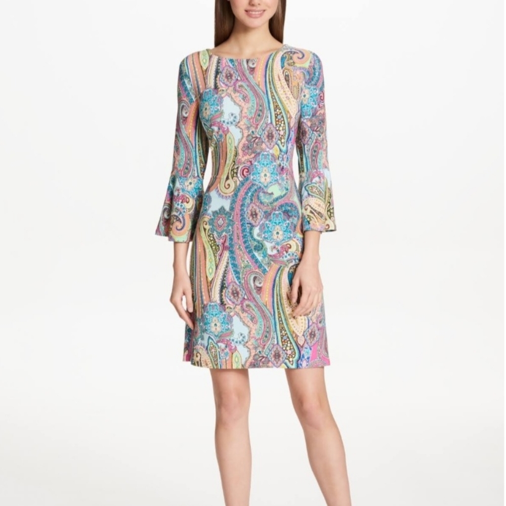 Tommy Hillfiger Paisley bell sleeve dress